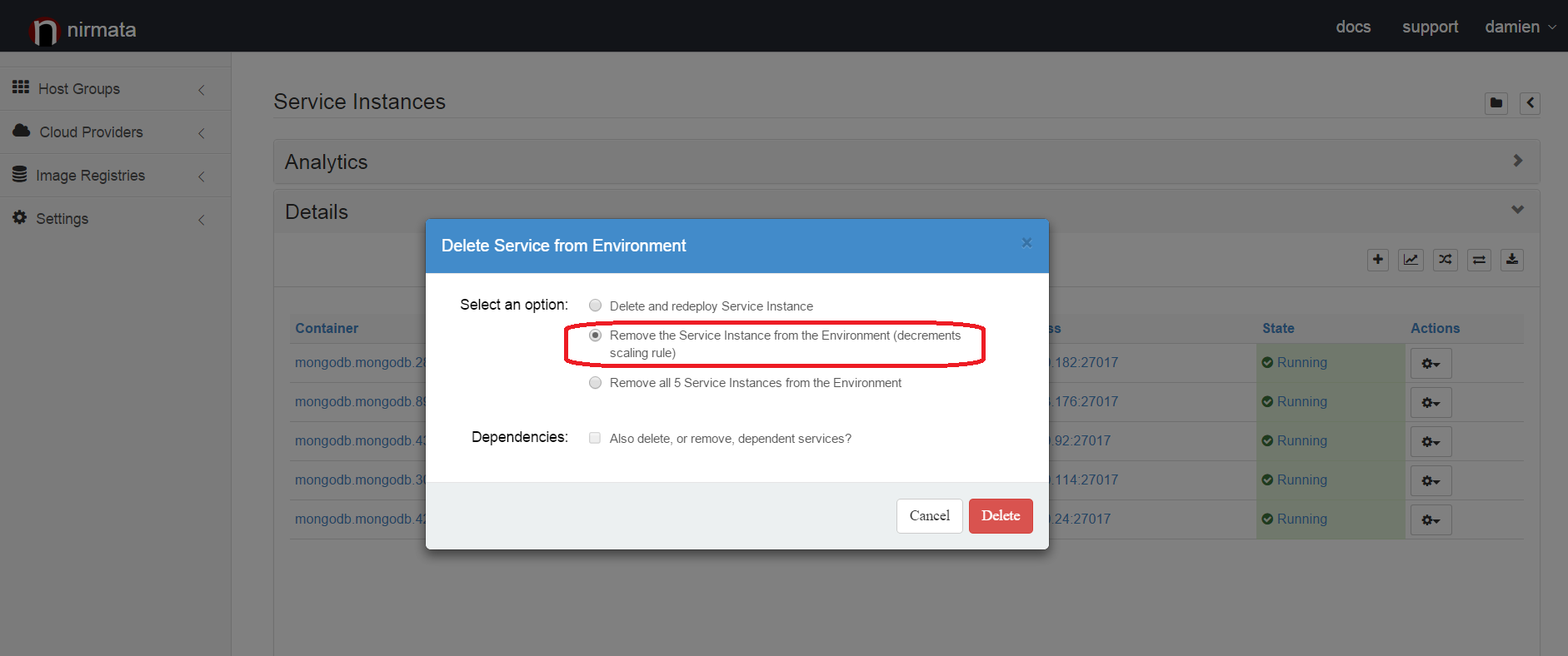 mongo-delete-service-instance